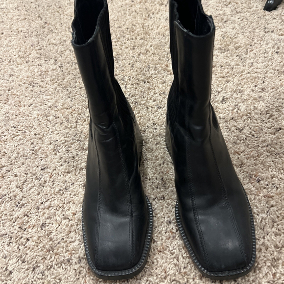Sam Eldelman Black Leather Biker Boots Size 8 - Picture 3 of 7